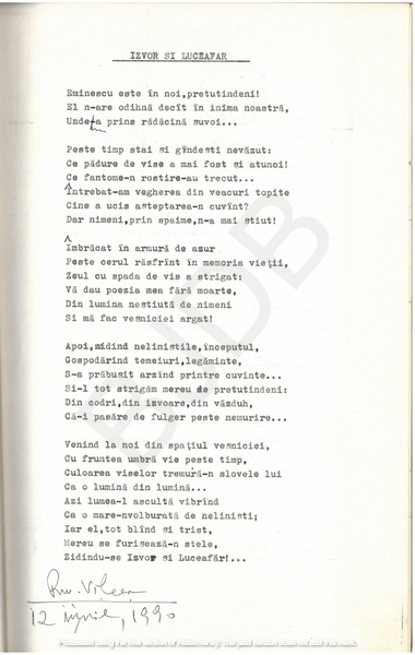 M-1076-1130-42 - 55 de Poezii în manuscris dactilografiat. ALEXANDRU MIRCESCU